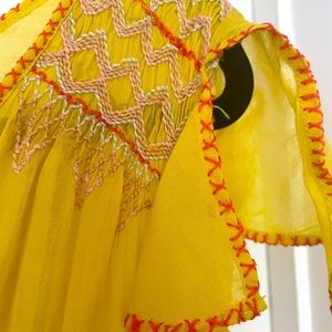 Anthropologie Neon Yellow A-Line Dress Sz 10